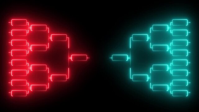 Team Tournament bracket. sports Tournament Bracket Concept. Tournament bracket icon with neon glow effect. 4k motion video.