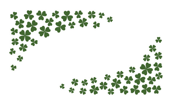 Shamrock Border Design: A delightful composition of green shamrocks, arranged in elegant corner borders, evoking a sense of good fortune and Irish spirit. A simple yet charming decorative element.