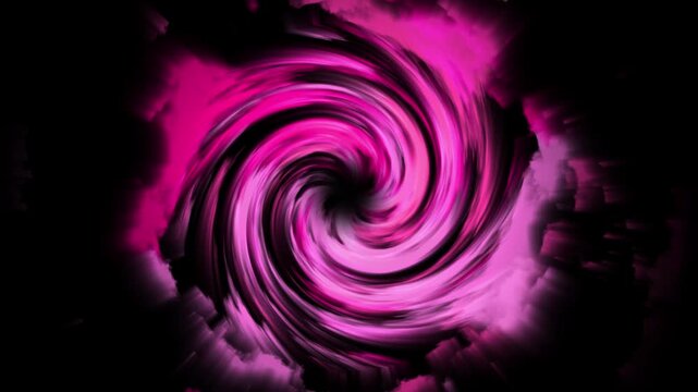 Animation of the absorption of matter by an abstract black hole. Rushing with a swirl to the center of the blue and white tongues of matter. Abstract tunnel.4k video.