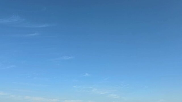 Cloudscape, Timelapse of Clear Blue Sky Background with Faint Wispy Clouds for Wallpaper and Banner