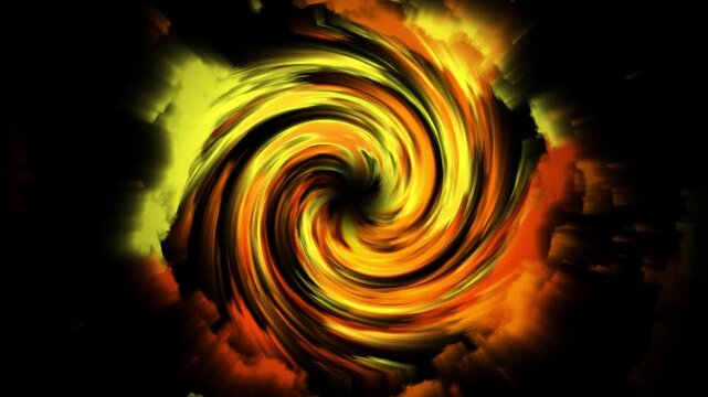 Animation of the absorption of matter by an abstract black hole. Rushing with a swirl to the center of the blue and white tongues of matter. Abstract tunnel.4k video.