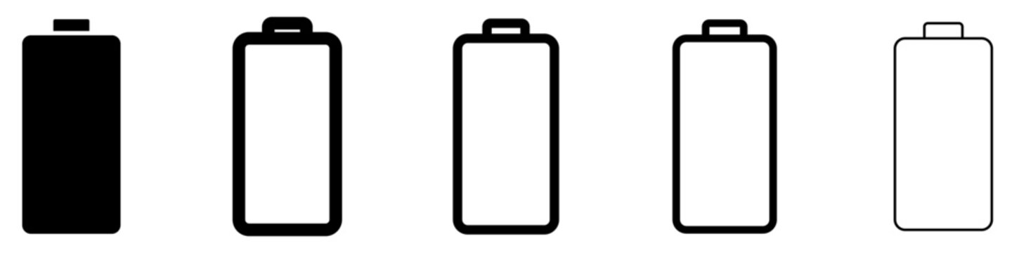 Battery level mixed style icon set for mobile app UI