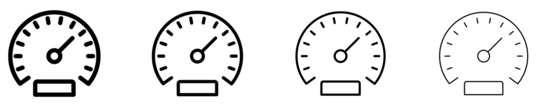Speedometer line icon for car dashboard or performance indicator