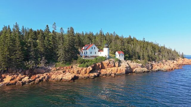 Aerial view of Bass Harbor Head Light