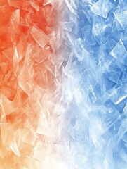 Fototapeta premium Abstract painting with fiery orange to cool blue gradient, textured brush strokes