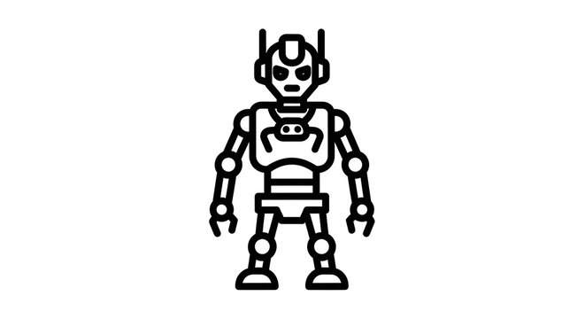 Minimalist robotic character icon representing advanced artificial intelligence technology