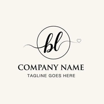 Elegant BL alphabet fashion logo design template featuring a stylish calligraphic monogram with graceful curves and a premium luxury appearance. The design represents elegance, creativity,
