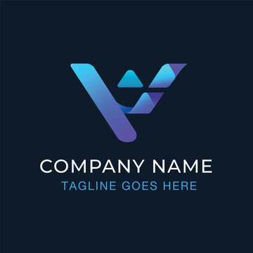 Modern V alphabet logo design template created for technology companies, software businesses, digital agencies, IT services, artificial intelligence startups, cybersecurity brands, and innovative