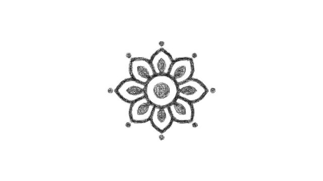 Sketch mandala icon animation - smooth progressive reveal