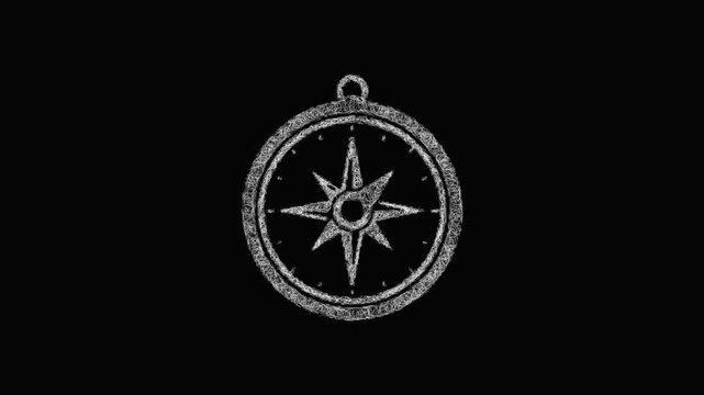 Sketch compass icon animation - smooth progressive reveal