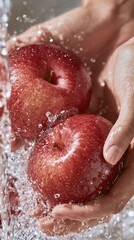 Fototapeta premium Fresh Apples Under Water