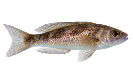 Isolated vibrant fish with shimmering iridescent scales and elegant fins, aquatic wildlife © Oisin