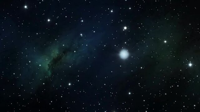 Pulsing bright star in deep space nebula, cinematic cosmic background, with glowing starlight, and interstellar dust clouds