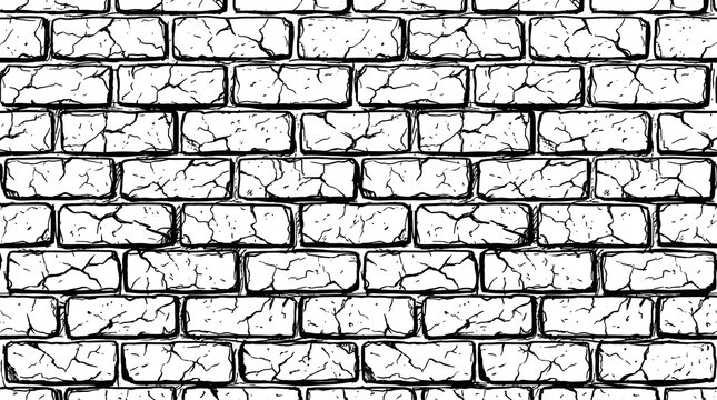 Cracked brick masonry pattern texture with background distressed construction architecture backdrop exterior material industrial decorative monochrome abstract structure building interior