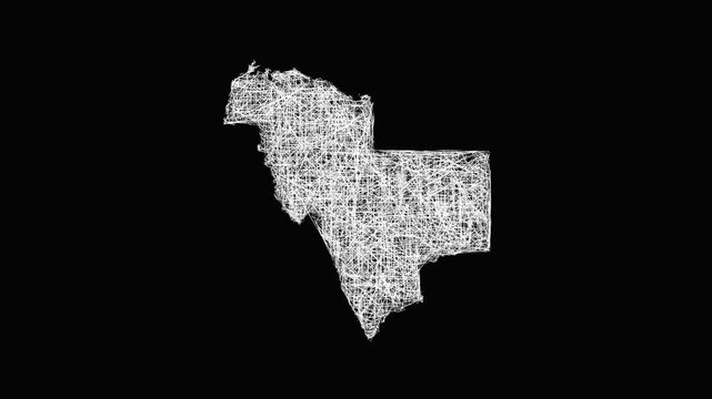 Sketch Gila outline map animation - smooth progressive reveal
