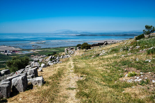 Ancient Plevrona Archaeological Landscape Above Messolonghi Lagoon