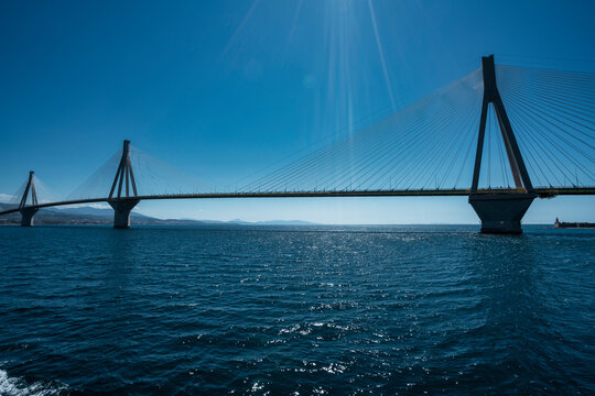 Rio Antirrio Bridge Over the Gulf of Corinth in Greece