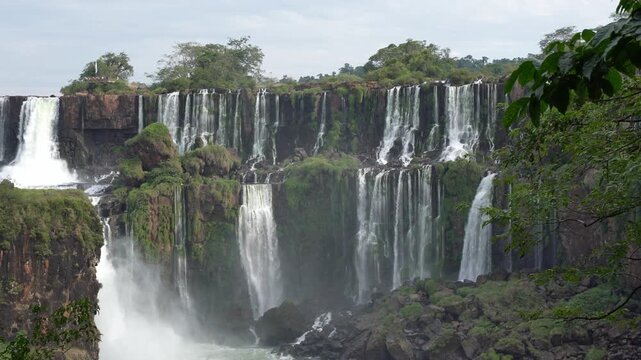 Iguazu Falls Waterfalls in Argentina and Brazil at the Triple Frontier
