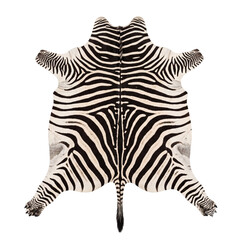 Natural black and white zebra hide rug isolated © shuphanida