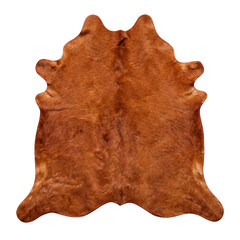 Brown cowhide leather rug on transparent background © shuphanida