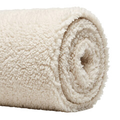 Rolled white sherpa fleece fuzzy fabric plush material © shuphanida