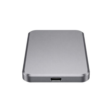 Silver portable external solid state drive ssd enclosure