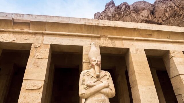 Hatchepsut Temple. The Tombs of the Nobles, located on the West Bank&rsquo;s cliffs used to be where Elephantine island&rsquo;s governors. Egypt, Africa.