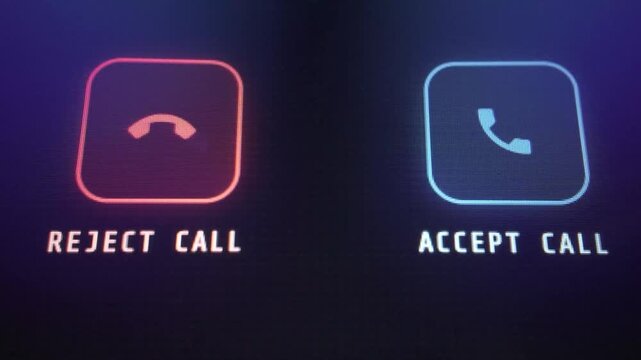 Reject Call and Accept Call Buttons on Screen