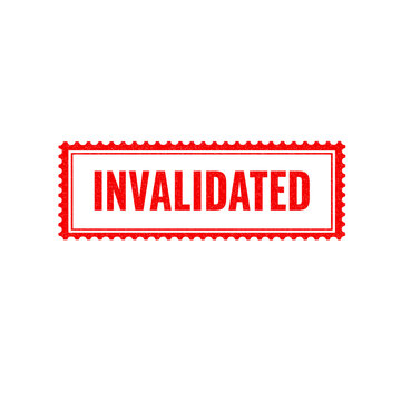 Red invalidated stamp sign with grunge texture