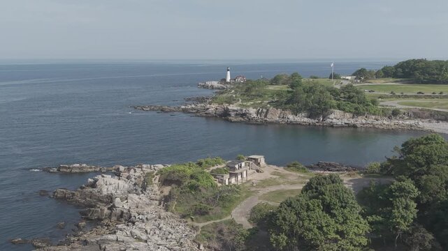 Areal view of Portland light house