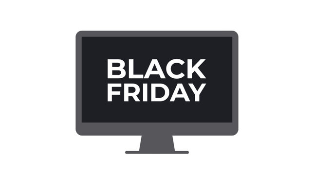 Black Friday Sale Announcement Displayed on a Computer Monitor Screen