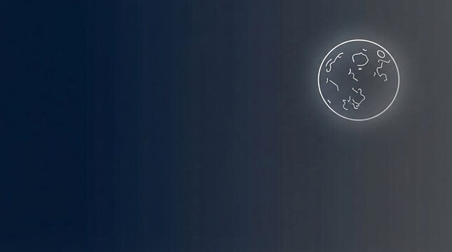 Full moon illuminating the night for Mid-Autumn Festival with a clean dark blue gradient and ample copy space in a minimalist digital graphic illustration