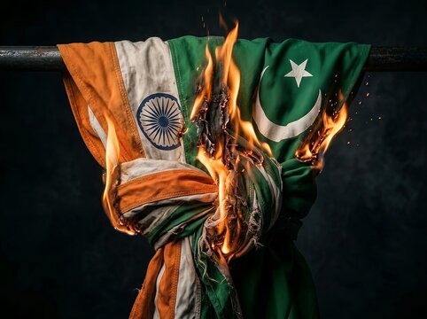 Intense Geopolitical Conflict and Rivalry of India and Pakistan. For international conflict, political rivalry, geopolitical tension, potential war, nationalism, and diplomatic crisis