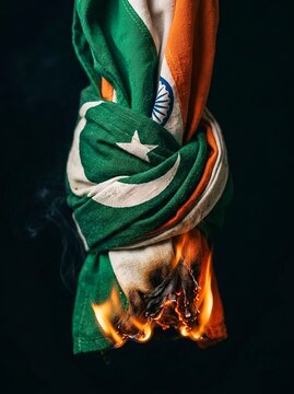 Intense Geopolitical Conflict and Rivalry of India and Pakistan. For international conflict, political rivalry, geopolitical tension, potential war, nationalism, and diplomatic crisis