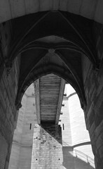 Fototapeta premium PARIS FRANCE: The Chateau de Vincennes is a massive 14th and 17th century French royal fortress in the donjon tower, 52 meters high, the tallest medieval fortified structure of Europe