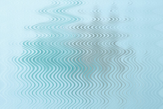 Abstract light blue wavy distortion pattern with vertical lines on textured background