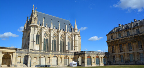 Fototapeta premium PARIS FRANCE: Sainte-Chapelle de Vincennes is a Gothic royal chapel is a massive 14th and 17th century French royal fortress 
