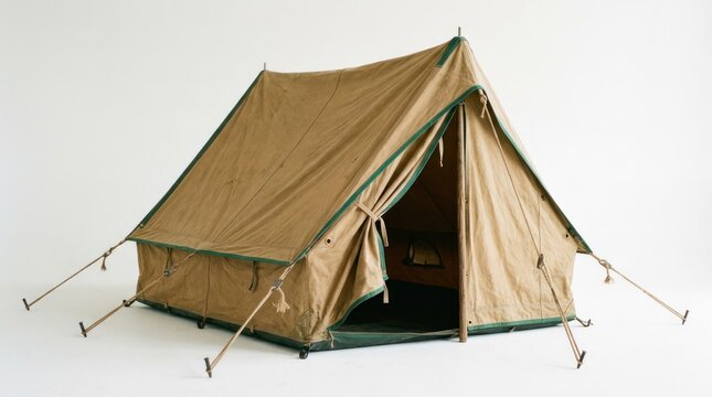 Vintage Canvas AFrame Tent for Outdoor Camping Adventures.