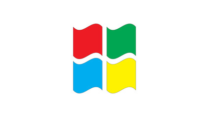 Fototapeta premium Abstract Colorful Wavy Square Shape Logo Vector Icon