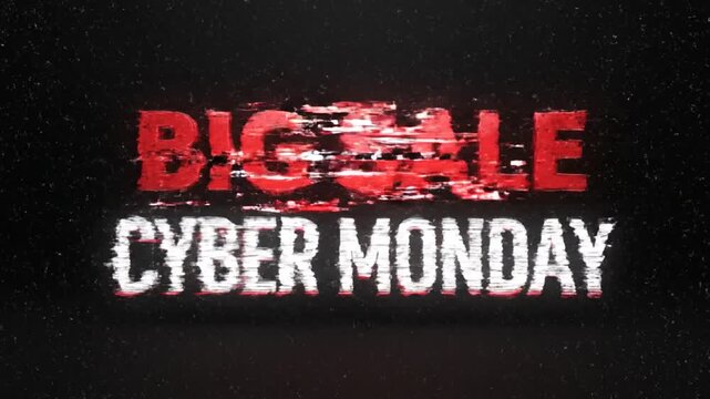 Red Big Sale and Cyber Monday 3D text on black