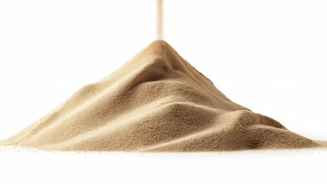 A small mound of white powder with particles scattered around it, isolated on a plain background for clarity and focus.