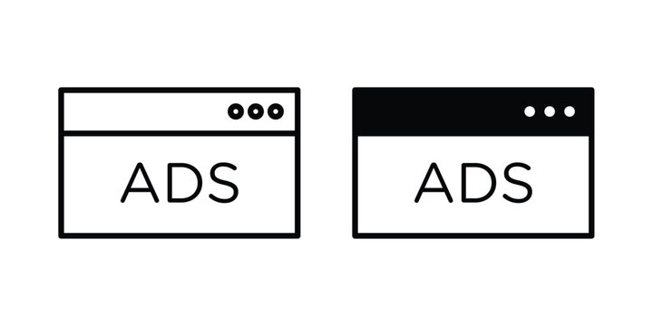 Ad icon solid symbol collection