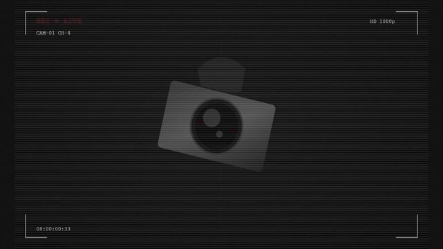 Animated Icon of a Video Camera on Dark Background