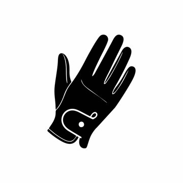 Black and White Golf Glove Icon Vector Illustration
