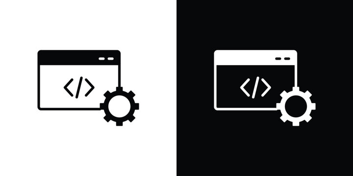 Web development icon solid pictogram bundle