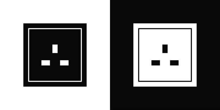 Socket icon solid pictogram bundle