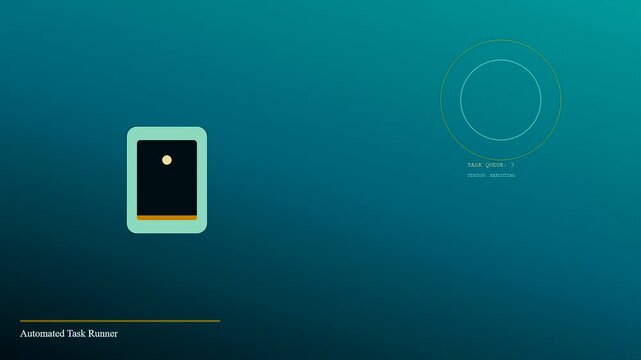 Minimalist ai copilot graphic interface displays progress bars and circular loading elements in this digital animation designed for modern software development and workflow automation projects