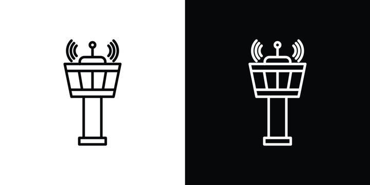 Control Tower icon line art collection