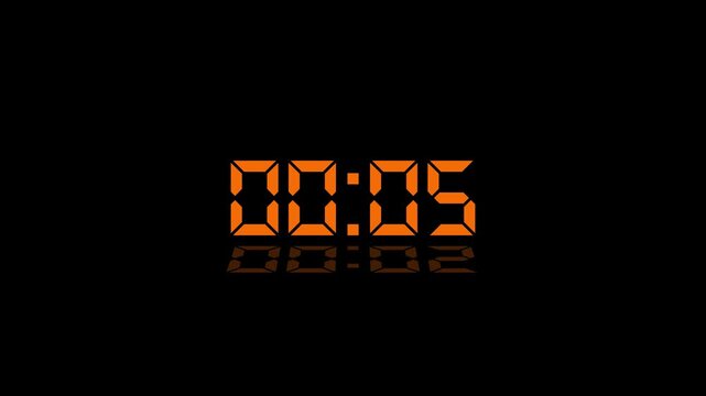 Countdown Digital Clock Animation 10 to 0 second Countdown digital clock timer icon.Animation of glowing 10 to 0 second countdown timer. Motion graphics of count down concept