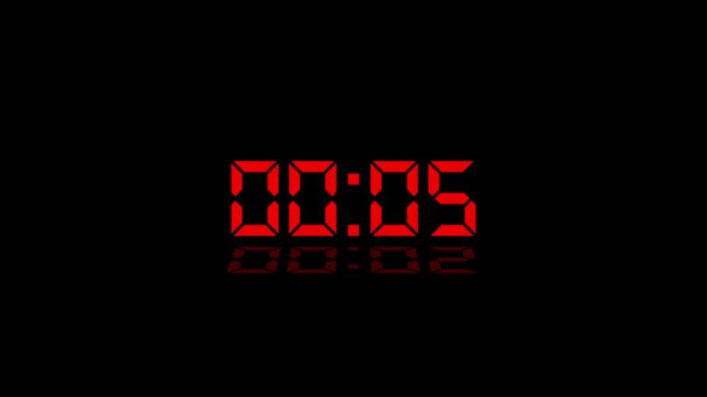 Countdown Digital Clock Animation 10 to 0 second Countdown digital clock timer icon.Animation of glowing 10 to 0 second countdown timer. Motion graphics of count down concept